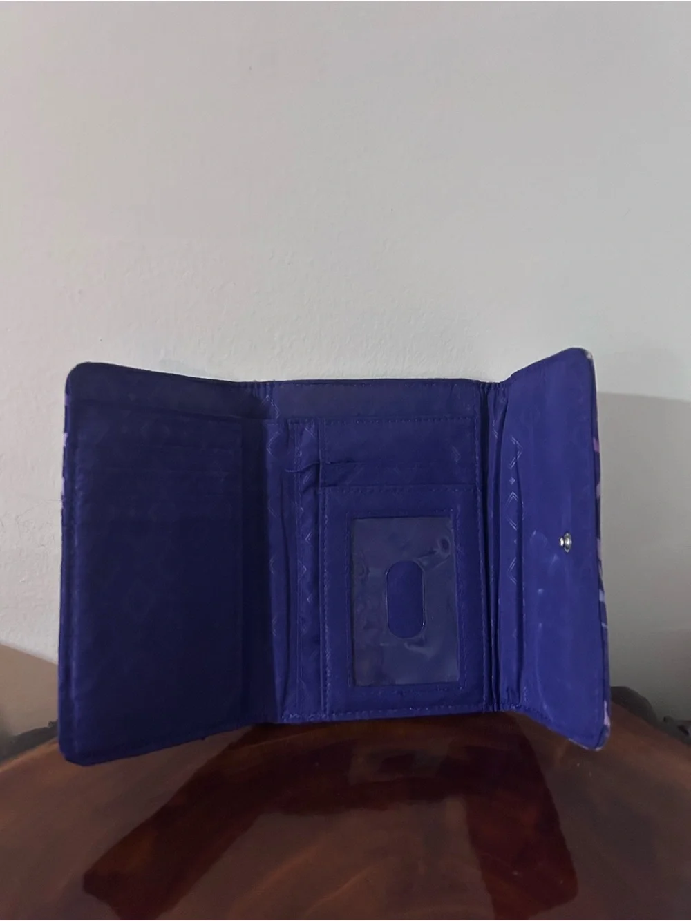 Vera Bradley Purple Quilted Floral Fold-Over Wallet
